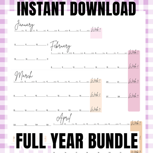FULL YEAR BUNDLE Digital Savings Challenge & Budget Pages for Friends of Jordan Budgets