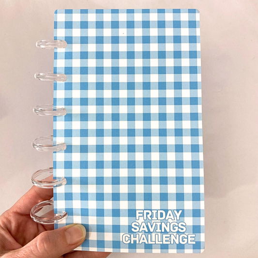 Rainbow Gingham | 2026 Friday Savings Challenge Binder | A6 Disc Binder | Cash Budgeting | Money Binder