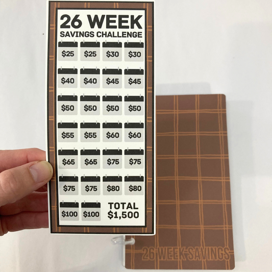 26 Week Savings Challenge Binder | $1,500 Savings | Cozy Plaid Design | A6 Disc Binder | Cash Budgeting | Money Binder