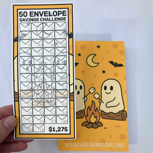 50 Envelope Savings Binder Campfire Design | A6 Disc Binder | Cash Budgeting | Money Binder