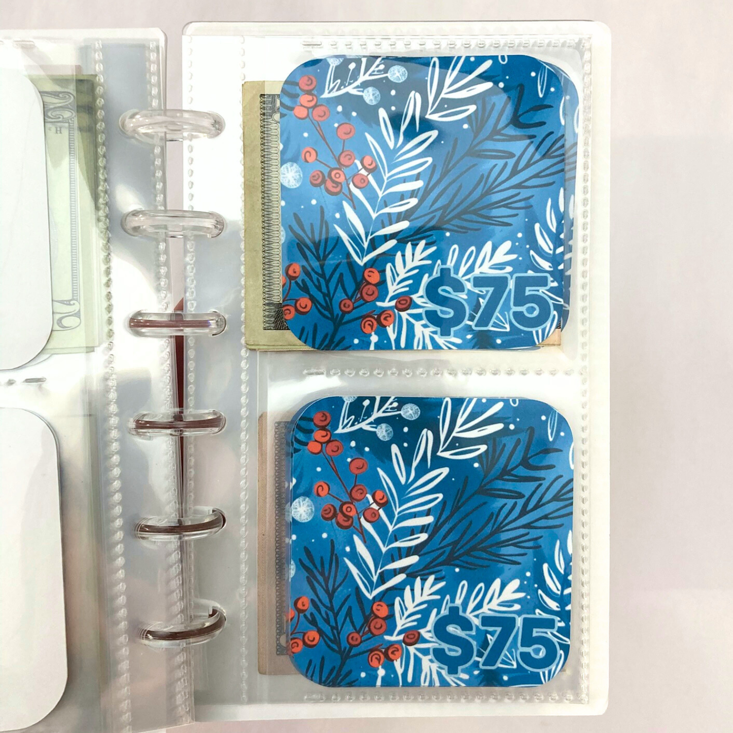 26 Week Savings Challenge Binder | $1,500 Savings | Winter Botanical Design | A6 Disc Binder | Cash Budgeting | Money Binder