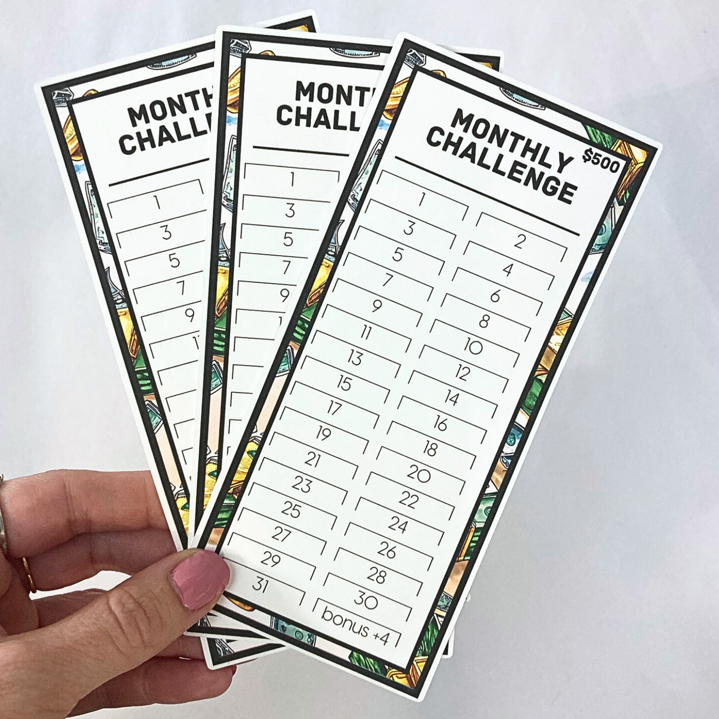 $500 Monthly Challenge Tracker | Debt / Money Design | Money Savings Challenge