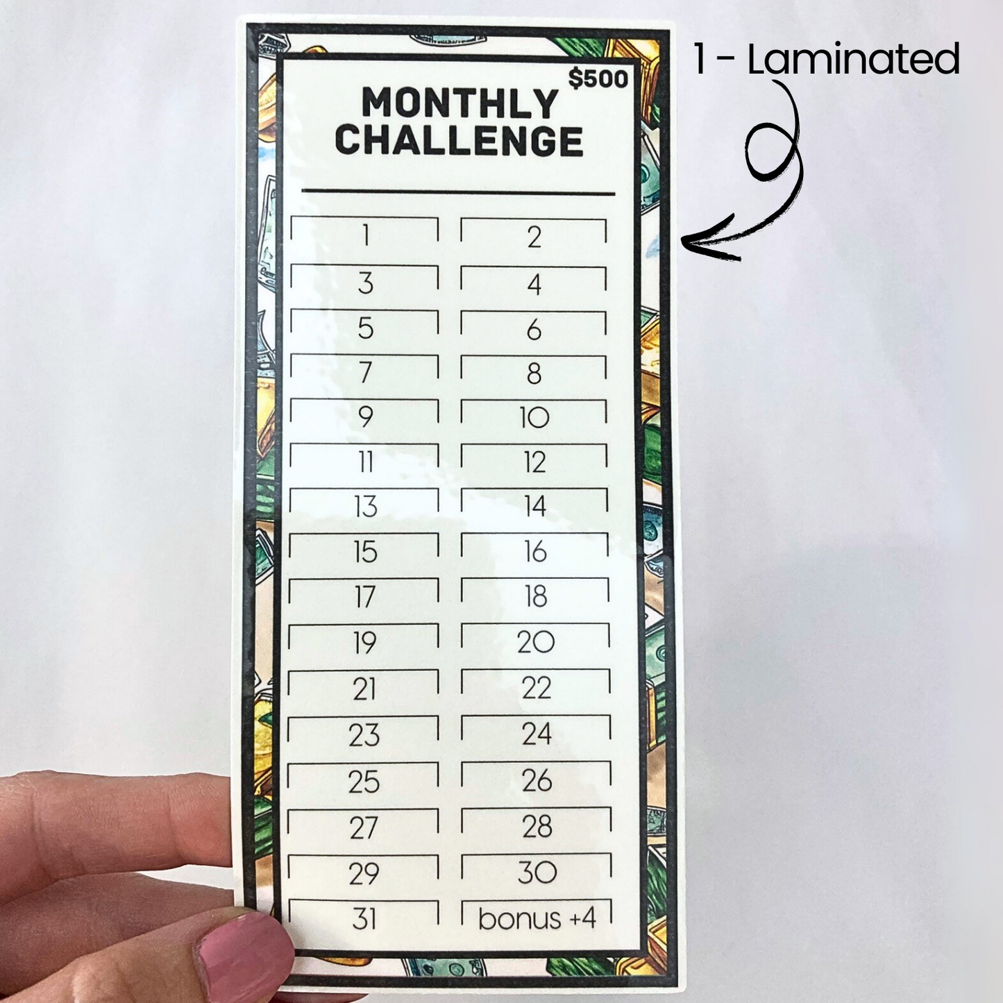 $500 Monthly Challenge Tracker | Debt / Money Design | Money Savings Challenge