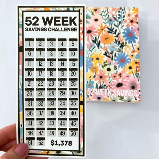 Sunny Bloom | 52 Week Savings Challenge Binder | A6 Disc Binder | Cash Budgeting | Money Binder