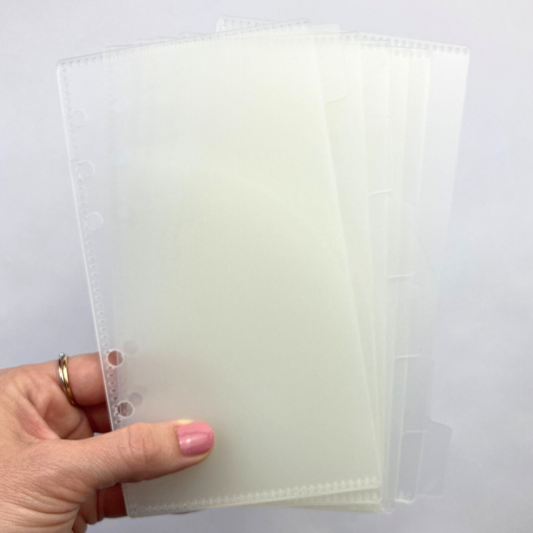 Double Pocket Tabbed Sleeves for A6 Ring Bound Binders | Inserts / Sleeves