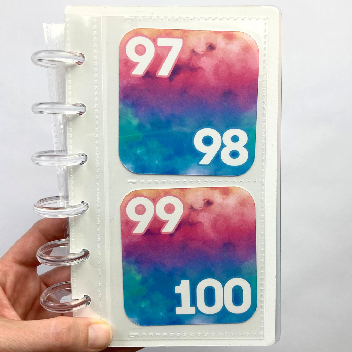 100 Envelope Savings Binder Cotton Candy Clouds Design | A6 Disc Binder | Cash Budgeting | Money Binder