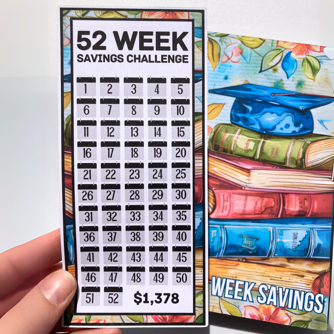 Graduation | 52 Week Savings Challenge Binder | A6 Disc Binder | Cash Budgeting | Money Binder