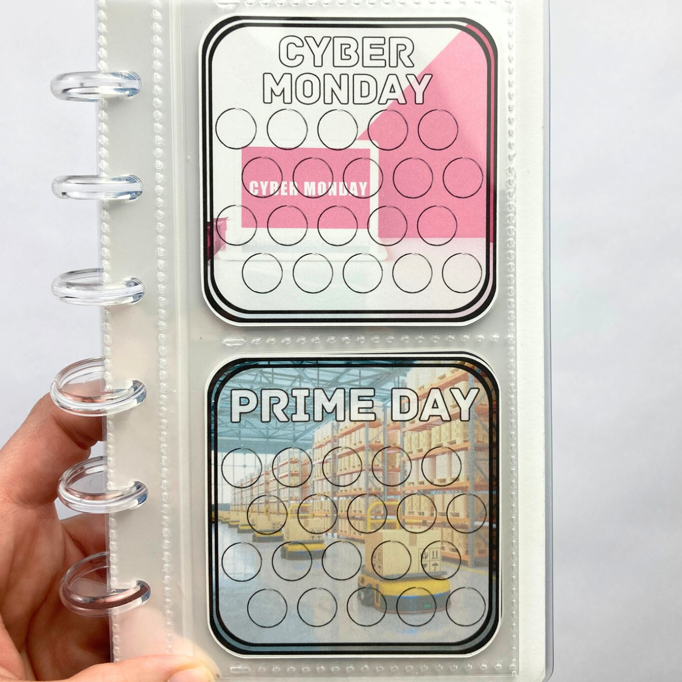 Holiday Mini Savings Binder | Mini Monday | 24 Challenge Cards | A6 Disc Binder | Cash Budgeting | Money Binder