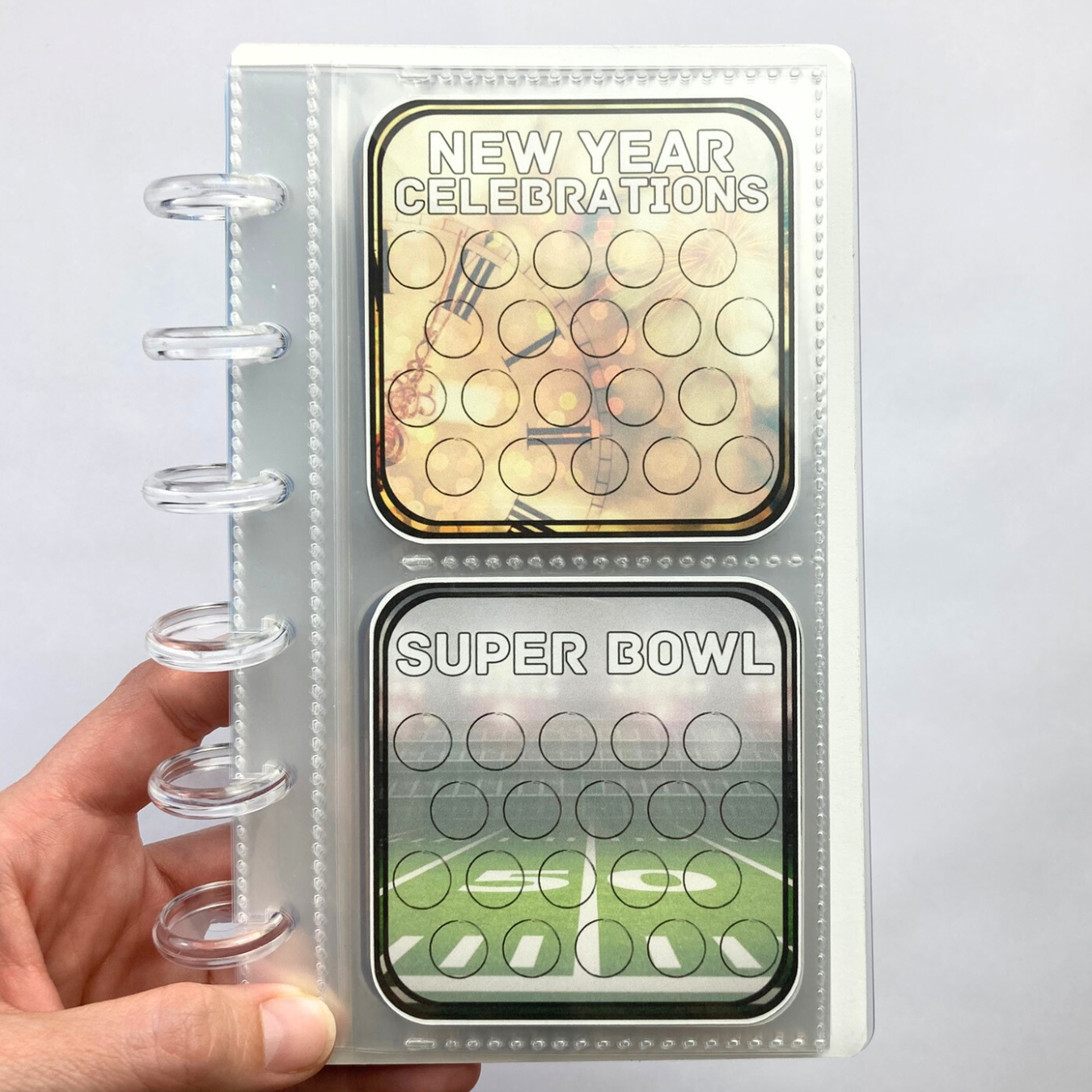 Holiday Mini Savings Binder | Mini Monday | 24 Challenge Cards | A6 Disc Binder | Cash Budgeting | Money Binder