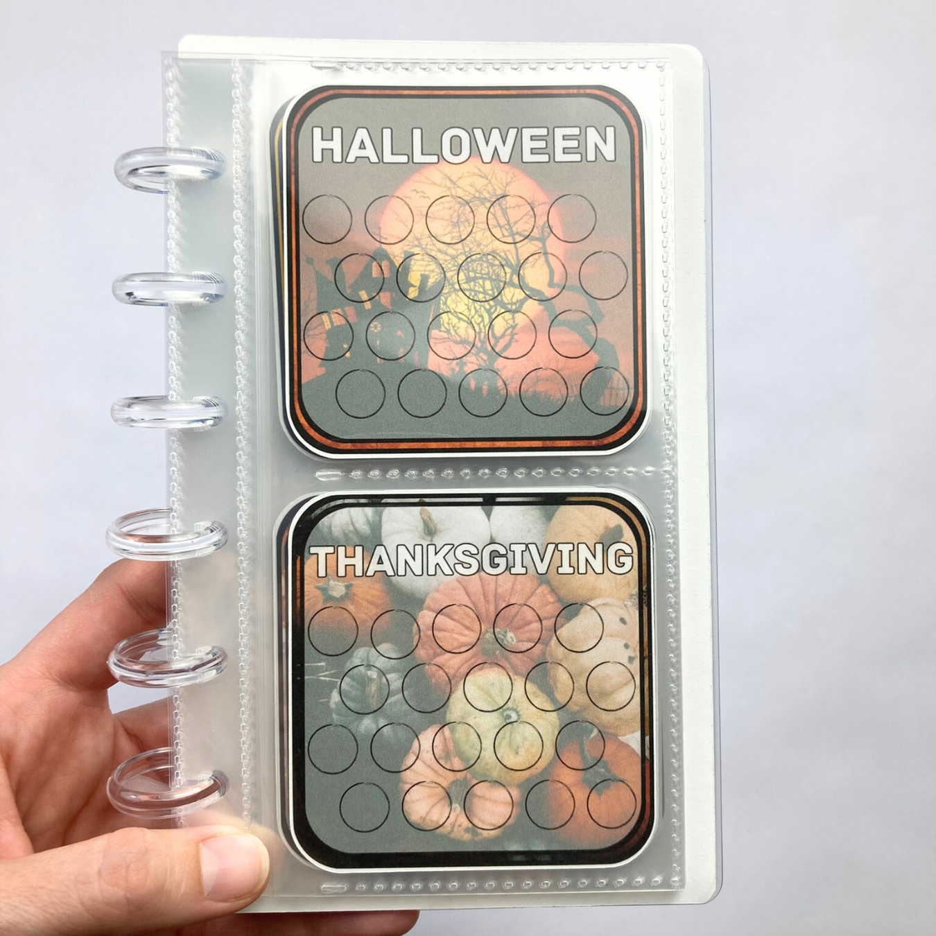 Holiday Mini Savings Binder | Mini Monday | 24 Challenge Cards | A6 Disc Binder | Cash Budgeting | Money Binder