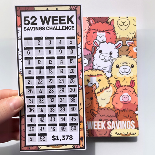 Pets / Llama | 52 Week Savings Challenge Binder | A6 Disc Binder | Cash Budgeting | Money Binder