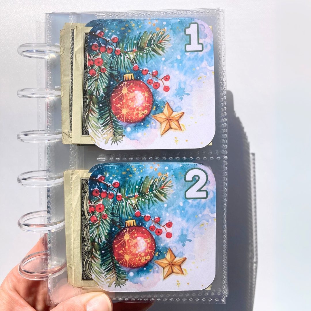 Holiday Cheer | 52 Week Savings Challenge Binder | A6 Disc Binder | Cash Budgeting | Money Binder