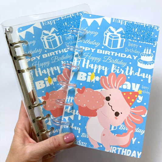 Happy Birthday | Monthly Challenge Binder | Cash Budgeting | Money Binder | A6 Size | Disc or Ring Bound Binders