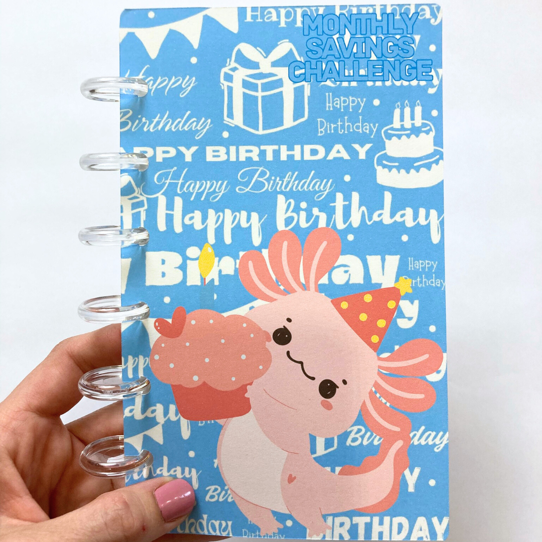 Happy Birthday | Monthly Challenge Binder | Cash Budgeting | Money Binder | A6 Size | Disc or Ring Bound Binders