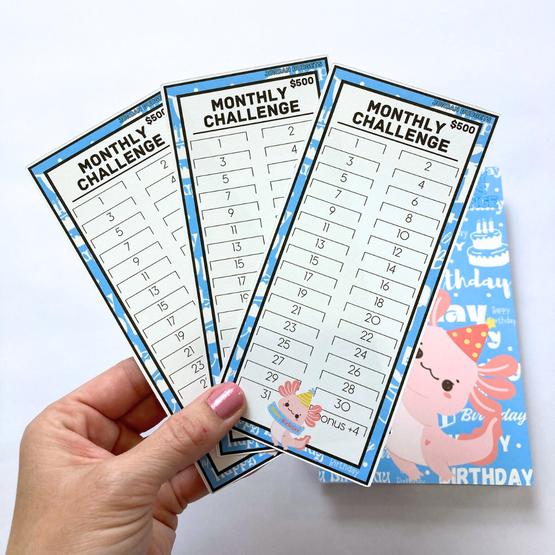 Happy Birthday | Monthly Challenge Binder | Cash Budgeting | Money Binder | A6 Size | Disc or Ring Bound Binders