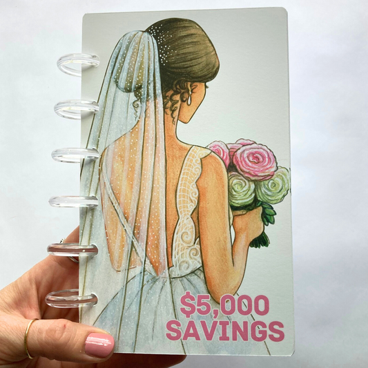 $5,000 OR $10,000 Savings Binder Wedding Design | A6 Disc Binder | Cash Budgeting | Money Binder