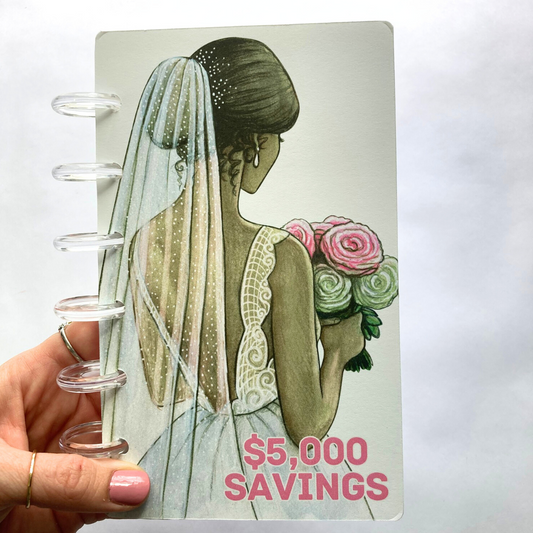 $5,000 OR $10,000 Savings Binder Wedding Design | A6 Disc Binder | Cash Budgeting | Money Binder