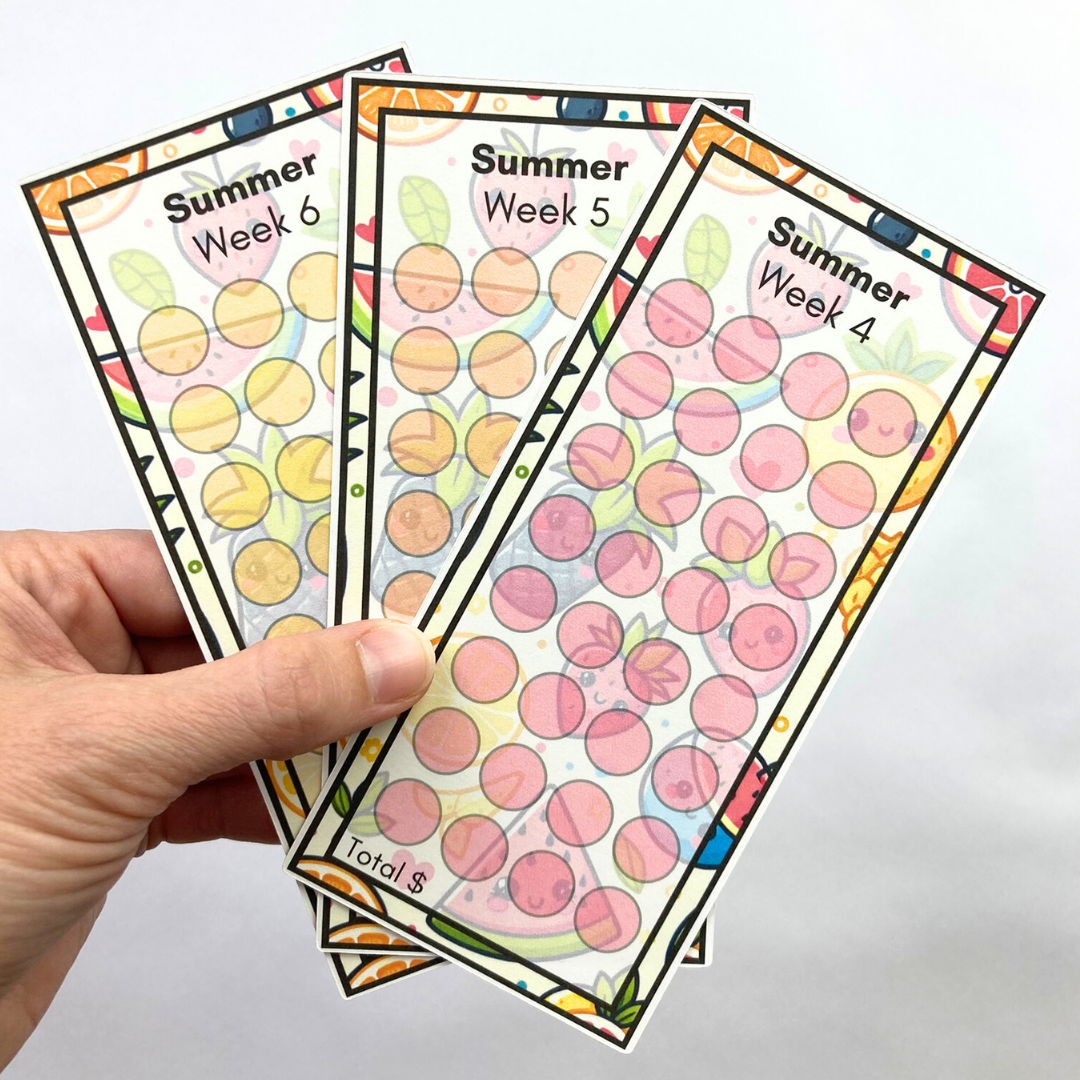 Summer Line Savings Challenge Cards | 12 A6 Size Savings Challenge Cards