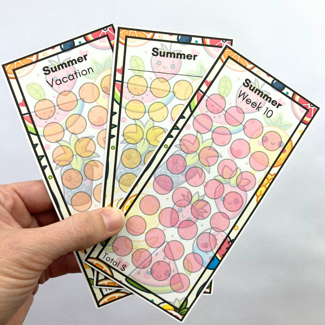 Summer Line Savings Challenge Cards | 12 A6 Size Savings Challenge Cards