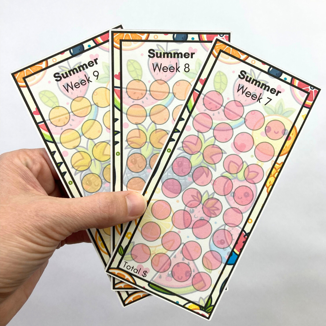 Summer Line Savings Challenge Cards | 12 A6 Size Savings Challenge Cards