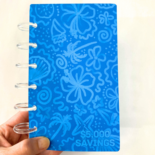 $5,000 Savings Binder Coastal Blue Design | A6 Disc Binder | Cash Budgeting | Money Binder