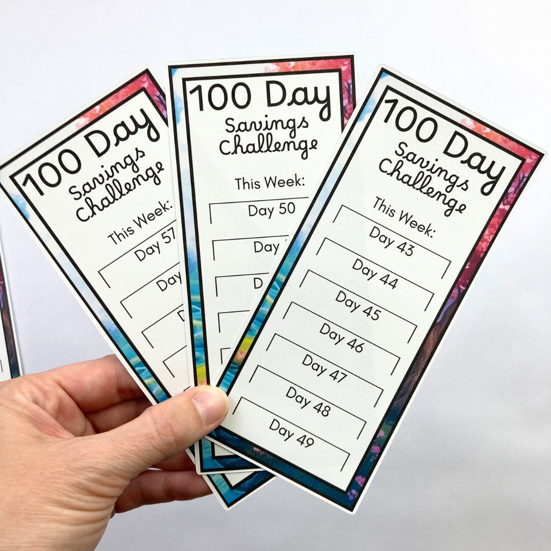 100 Day Savings Challenge Cards | 15 A6 Size Savings Challenge Cards | Thick Cardstock | Physical Shipped Item | No Binder