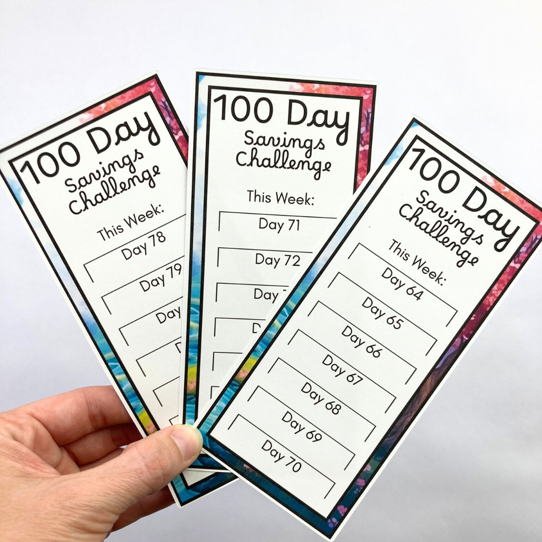 100 Day Savings Challenge Cards | 15 A6 Size Savings Challenge Cards | Thick Cardstock | Physical Shipped Item | No Binder