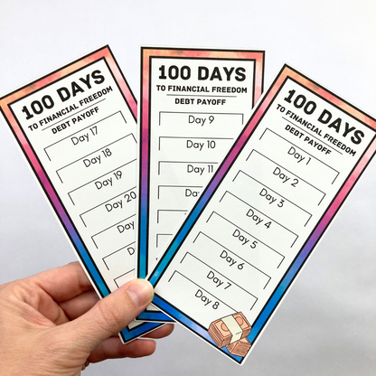 Debt Payoff Savings Challenge Cards | 100 Days to Financial Freedom | 14 A6 Size Savings Challenge Cards | Physical Shipped Item | No Binder