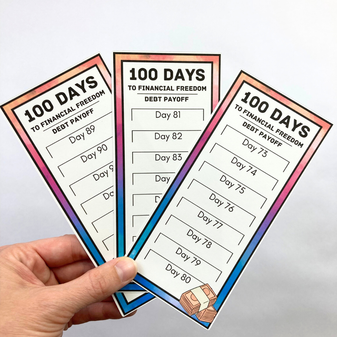 Debt Payoff Savings Challenge Cards | 100 Days to Financial Freedom | 14 A6 Size Savings Challenge Cards | Physical Shipped Item | No Binder