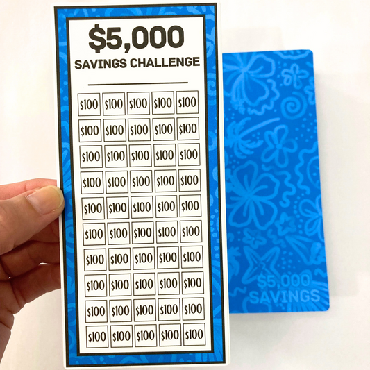 $5,000 Savings Binder Coastal Blue Design | A6 Disc Binder | Cash Budgeting | Money Binder