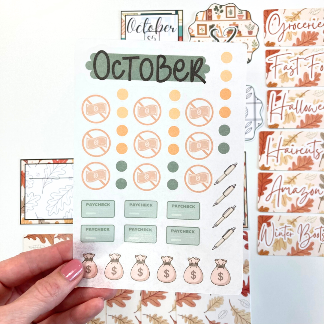 *PREVIEW ONLY, LISTING GOES LIVE 9/4 @ 10AM VERY LIMITED QUANTITY* October Budget $20 Bundle Colorful Cozy | Savings Challenges & Cash Stuffing Supplies