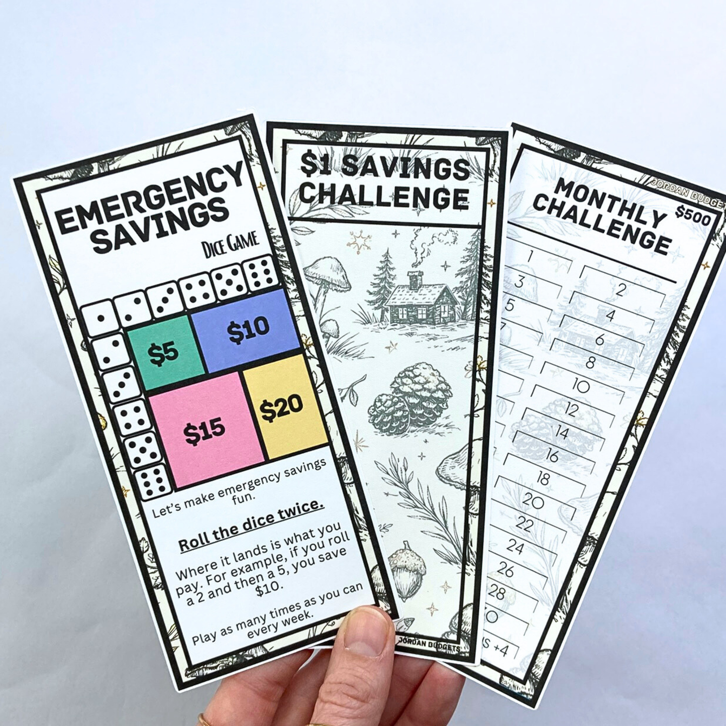 One Month Ahead Binder | Woodland Design | Month Ahead Bills Savings Binder | PDF PNG and STUDIO3 Files | Digital Download