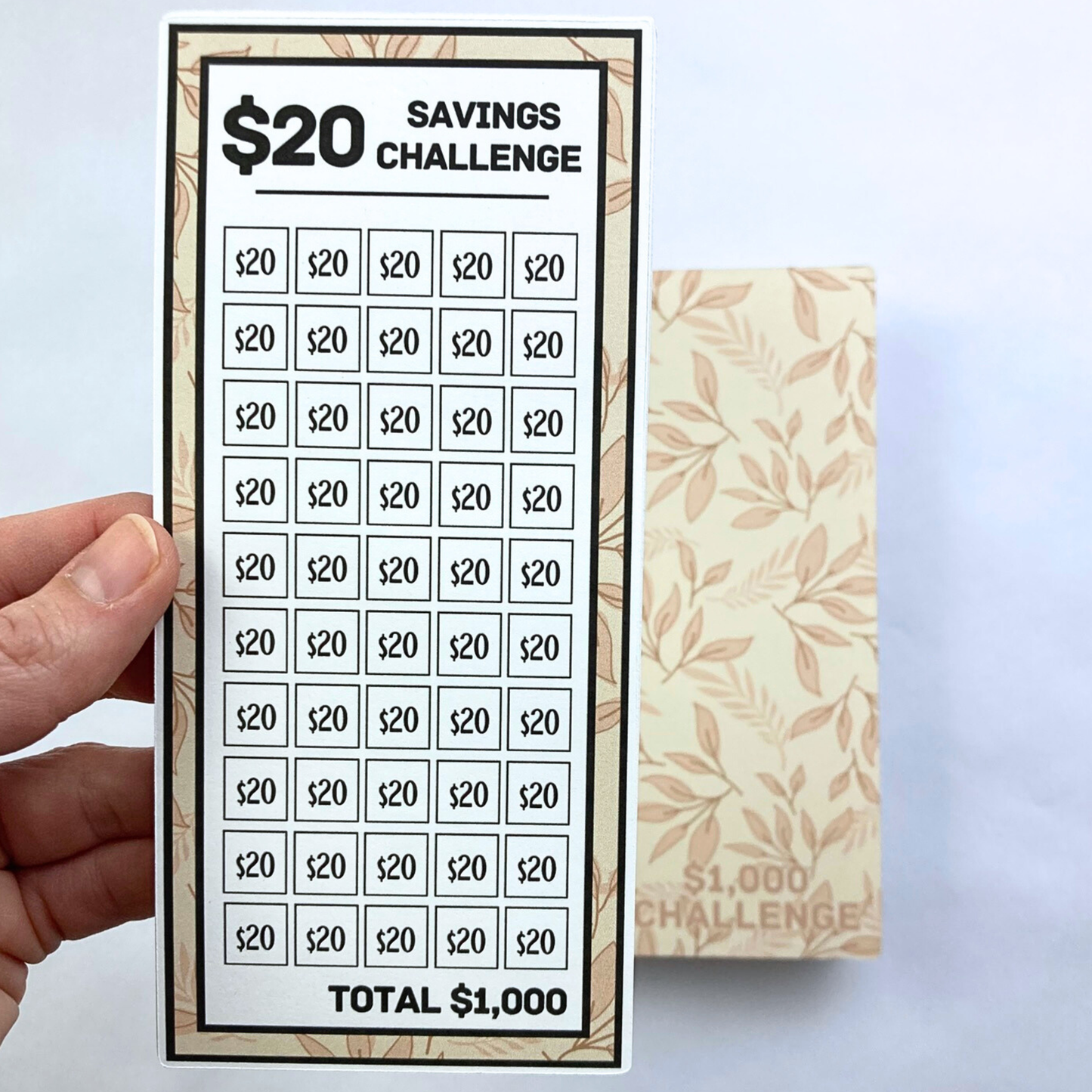 20 Dollar Savings Binder Vintage Linen Design | Cash Budgeting | Money Binder | PDF PNG and STUDIO3 Files | Digital Download