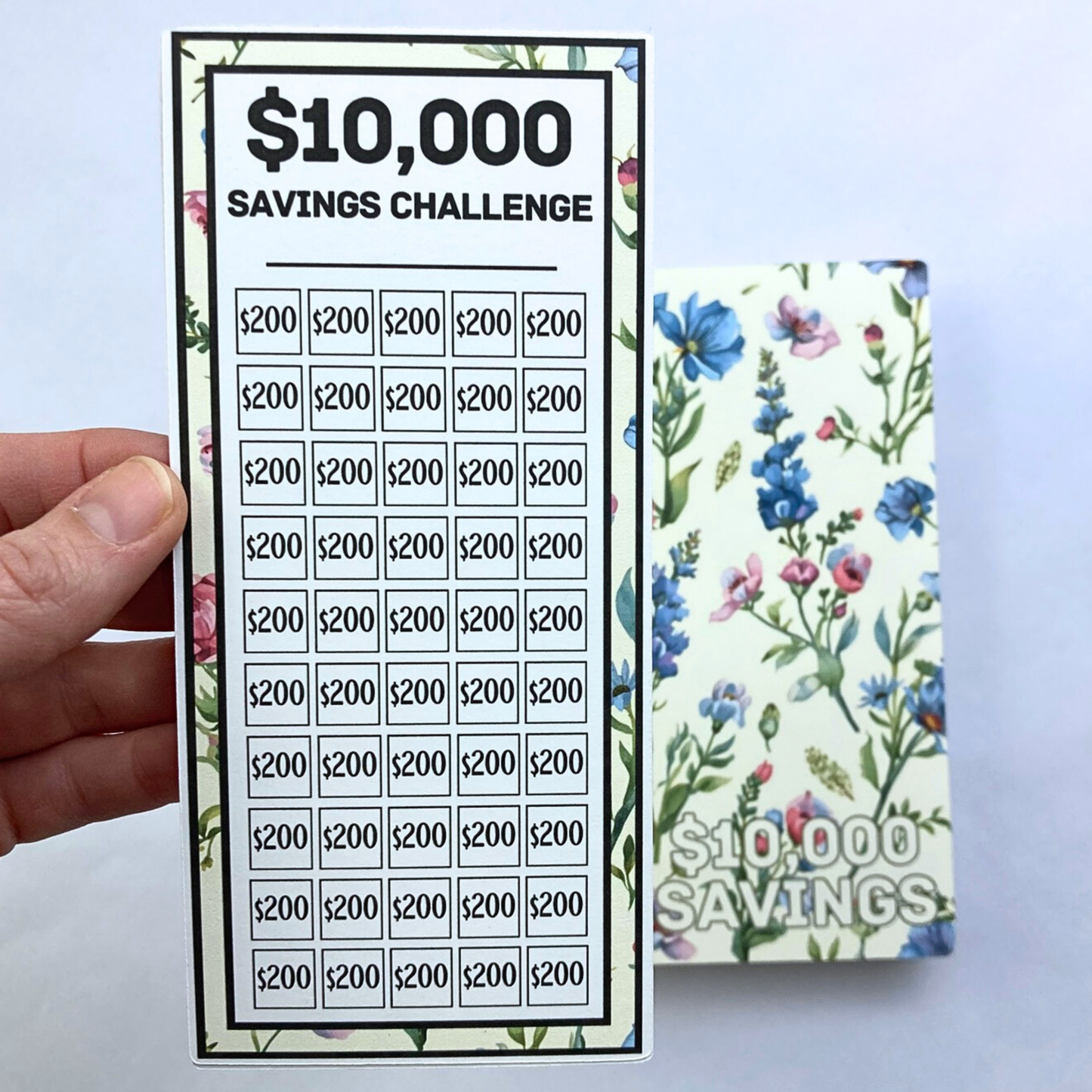Cottage Bouquet | 10,000 Savings Challenge Binder | Cash Budgeting | Money Binder | PDF PNG STUDIO3 Files | Digital Download