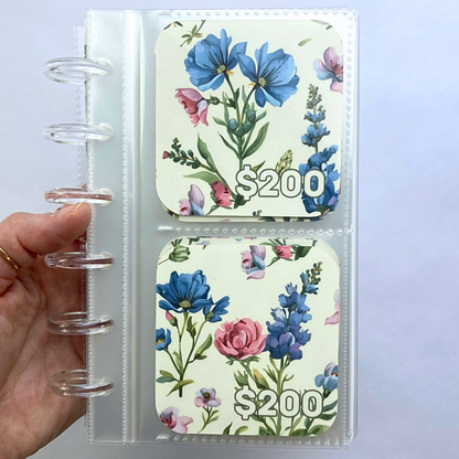 $10,000 Savings Binder Cottage Bouquet Design | A6 Disc Binder | Cash Budgeting | Money Binder
