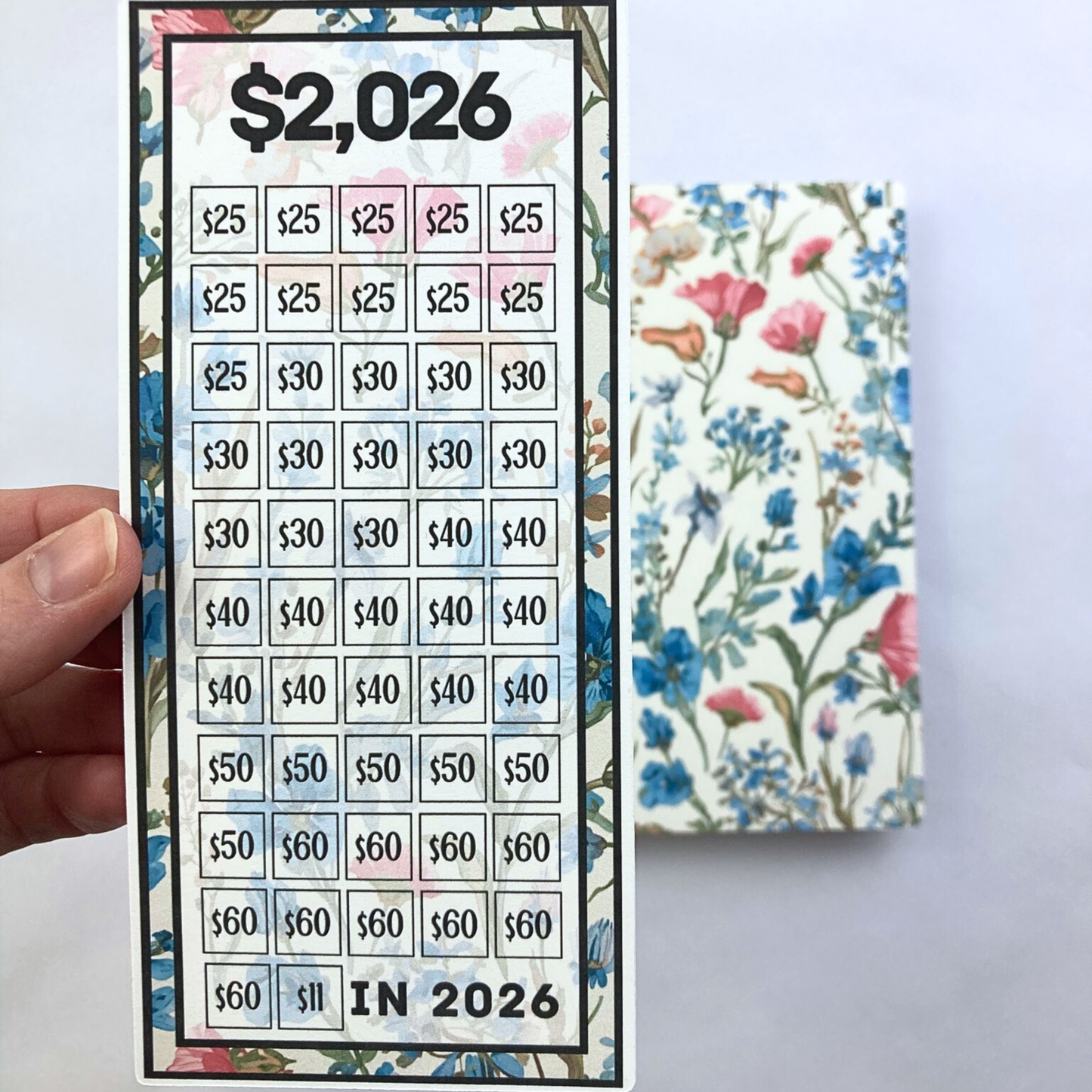 2026 & 2027 Yearly Savings Challenge Binder | Vintage Flowers Design | Cash Budgeting | Money Binder