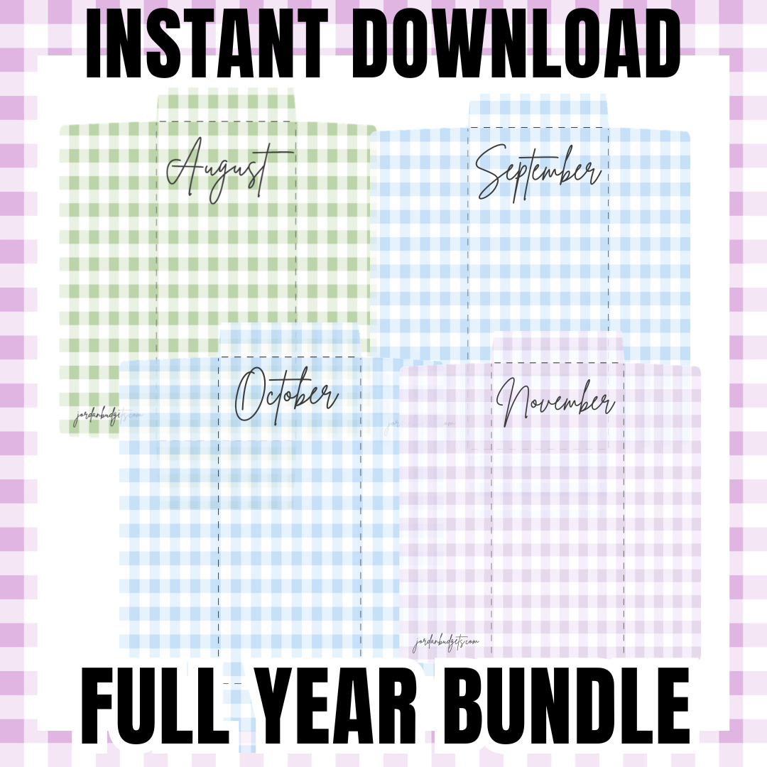 FULL YEAR BUNDLE Digital Savings Challenge & Budget Pages for Friends of Jordan Budgets