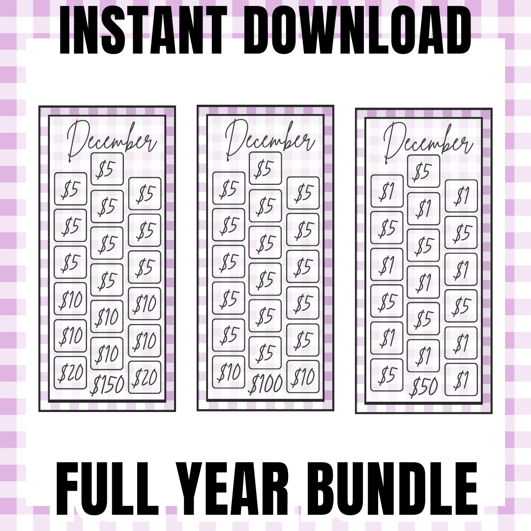 FULL YEAR BUNDLE Digital Savings Challenge & Budget Pages for Friends of Jordan Budgets