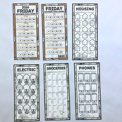 20 A6 Size Savings Challenges | Vintage Collection | Cash Budgeting | Money Binder | PDF PNG and STUDIO3 Files | Digital Download