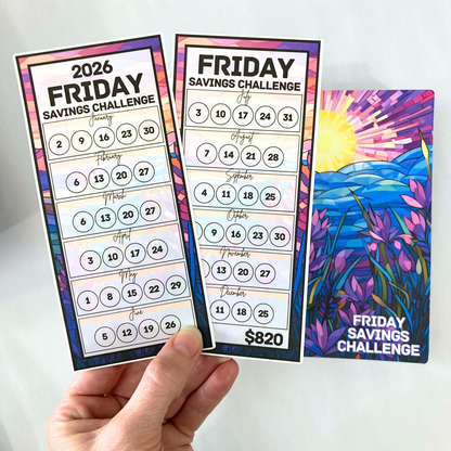 Bright Beginnings | 2026 Friday Savings Challenge Binder | A6 Disc Binder | Cash Budgeting | Money Binder