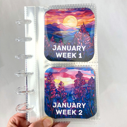 Bright Beginnings | 2026 Friday Savings Challenge Binder | A6 Disc Binder | Cash Budgeting | Money Binder