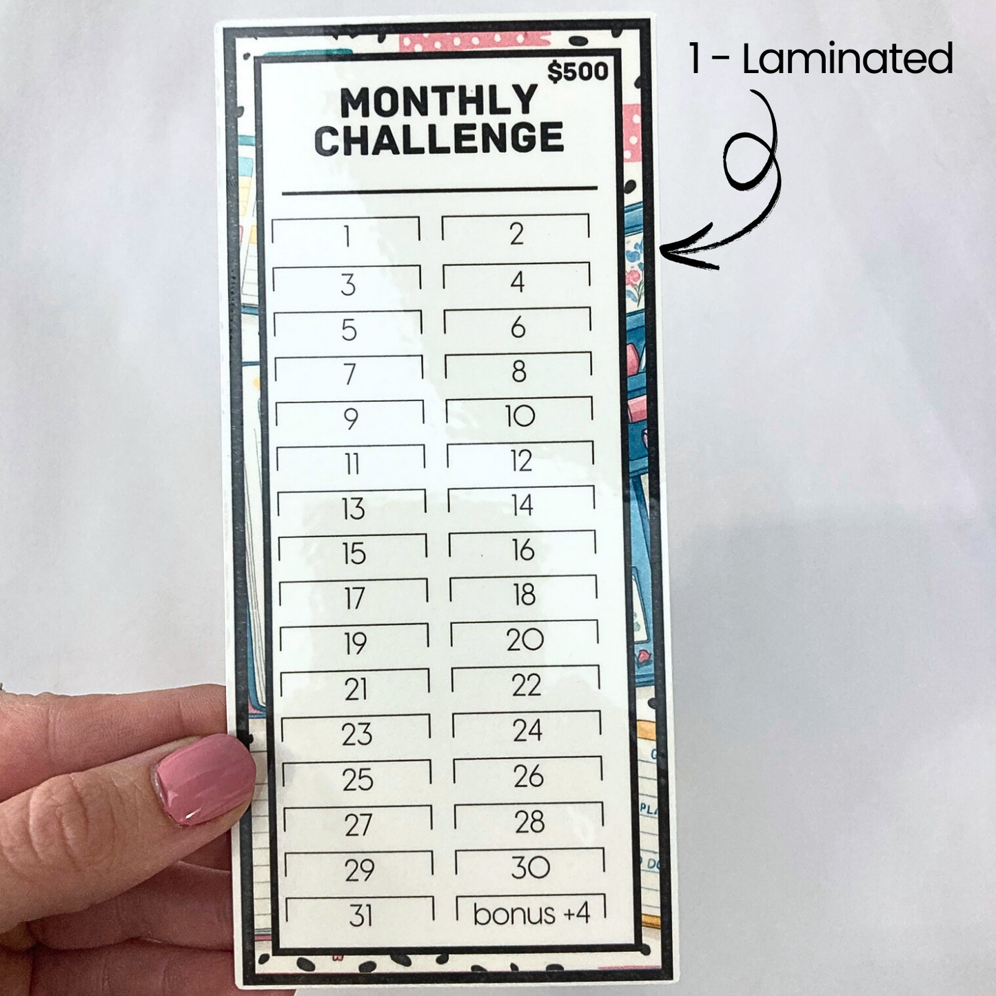 $500 Monthly Challenge Tracker | Perfect Planner Design | Money Savings Challenge