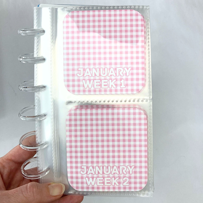 Rainbow Gingham | 2026 Friday Savings Challenge Binder | A6 Disc Binder | Cash Budgeting | Money Binder