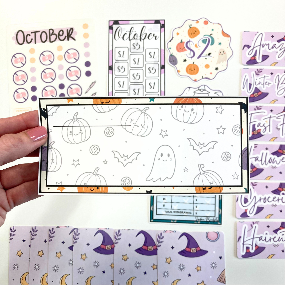 *PREVIEW ONLY, LISTING GOES LIVE 9/4 @ 10AM VERY LIMITED QUANTITY* October Budget $20 Bundle Spooky Cute  | Savings Challenges & Cash Stuffing Supplies
