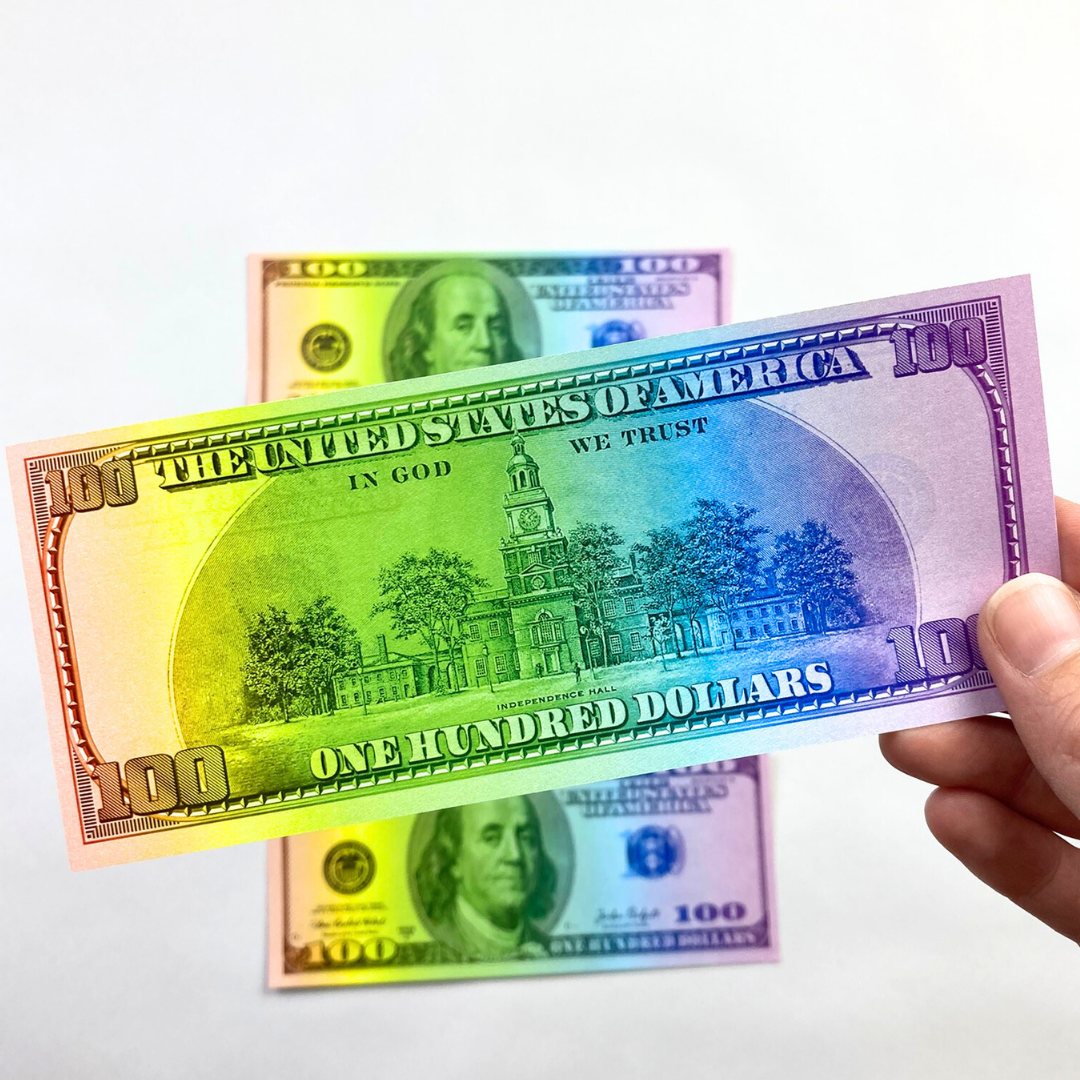 12 Placeholders Money Double Sided | Fake Money | Rainbow Design