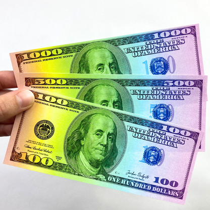 12 Placeholders Money Double Sided | Fake Money | Rainbow Design