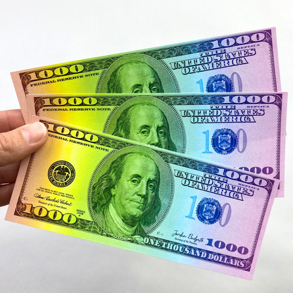 12 Placeholders Money Double Sided | Fake Money | Rainbow Design