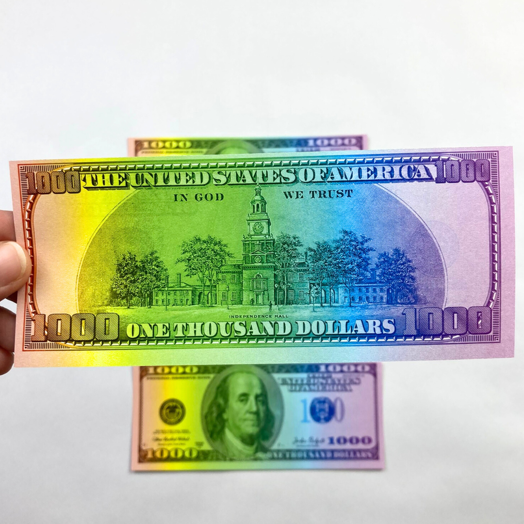 12 Placeholders Money Double Sided | Fake Money | Rainbow Design