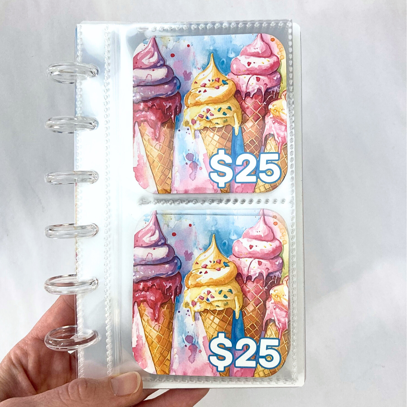 26 Week Savings Challenge Binder | $1,500 Savings Goal | Ice Cream Design | A6 Disc Binder | Cash Budgeting | Money Binder