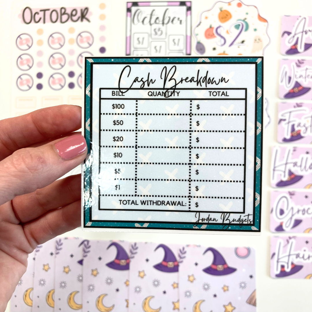 *PREVIEW ONLY, LISTING GOES LIVE 9/4 @ 10AM VERY LIMITED QUANTITY* October Budget $20 Bundle Spooky Cute  | Savings Challenges & Cash Stuffing Supplies